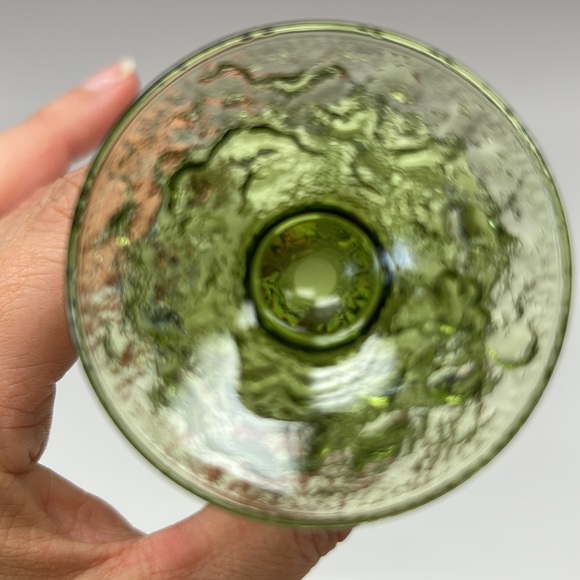 Vintage Anchor Hocking “Lido Milano”set of 2 small green footedglasses - Picture 5 of 7